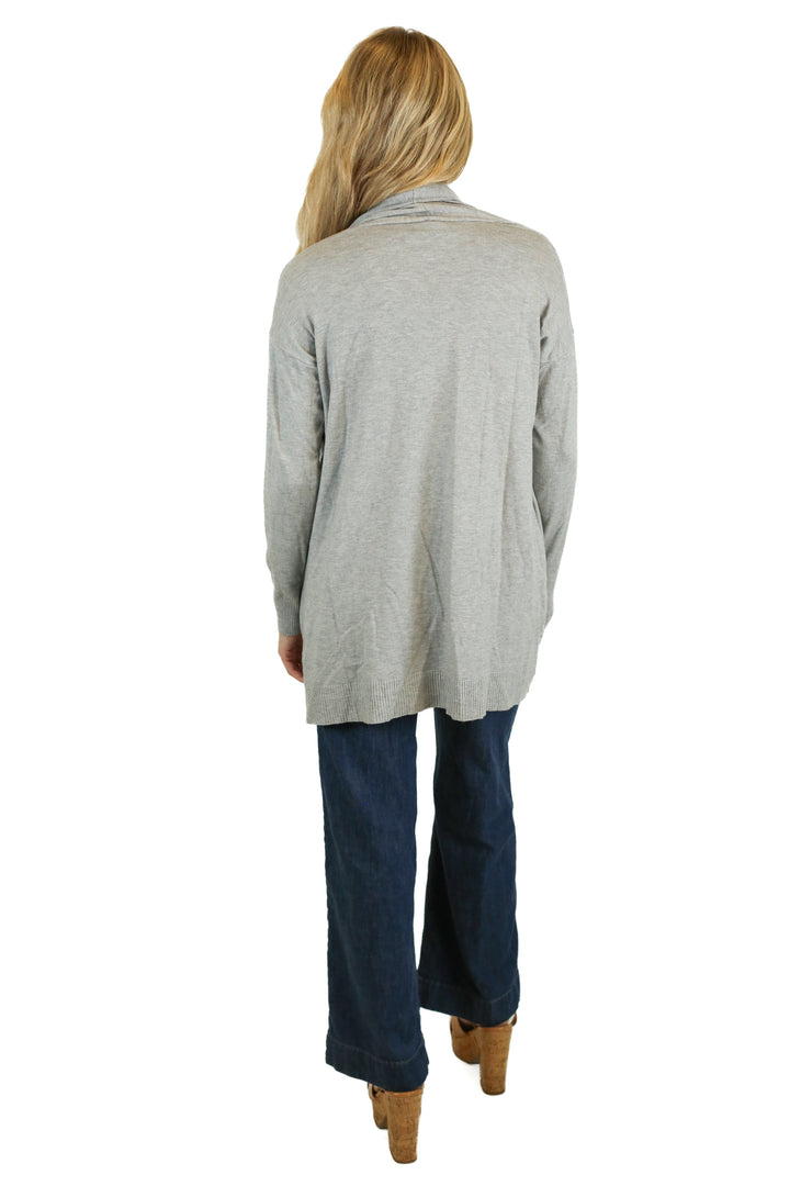 Dreamers Gray Long Line Draped Cardigan (S/M)