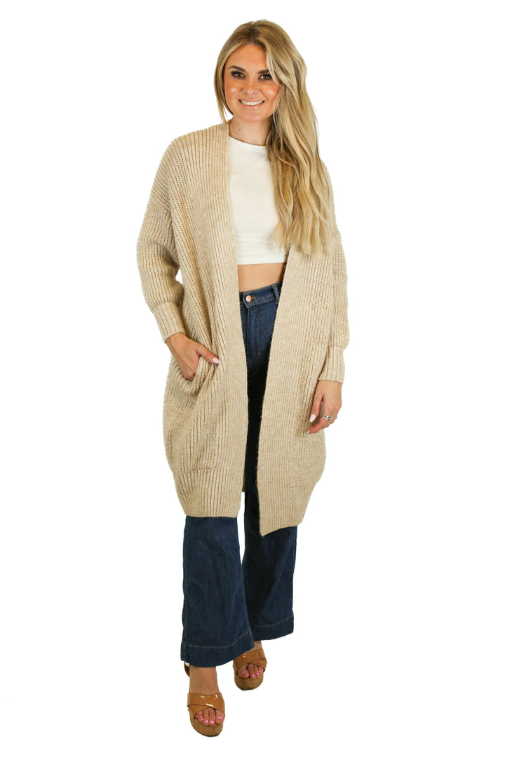 Topshop Oatmeal Duster Cardigan (XS)