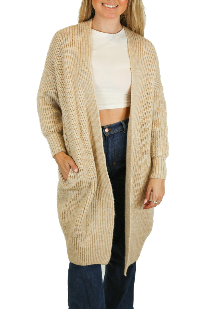 Topshop Oatmeal Duster Cardigan (XS)