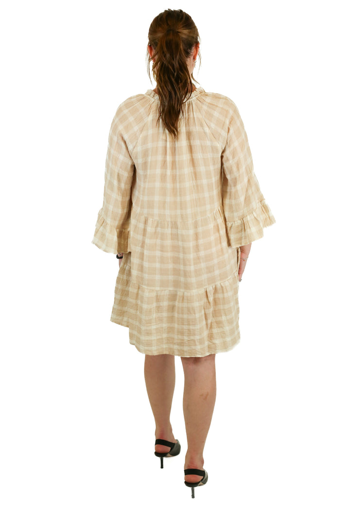 Show Me Your Mumu Oatmeal Checked Dress (XS)