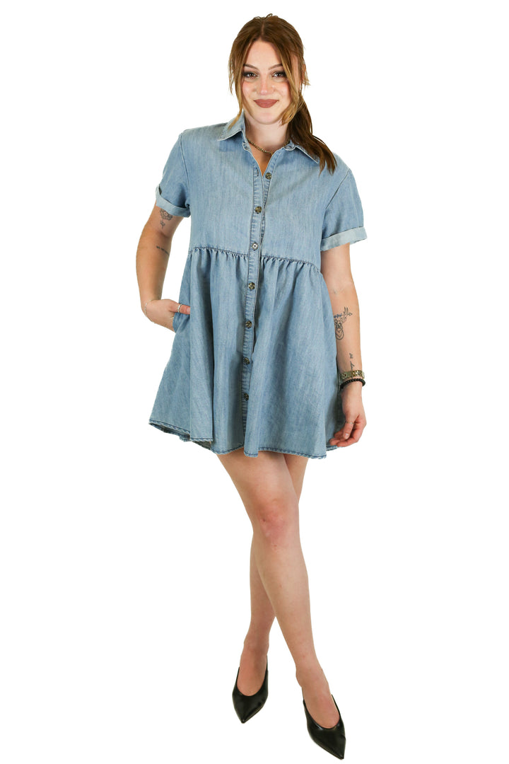 Miou Muse Denim Mini Dress (S)