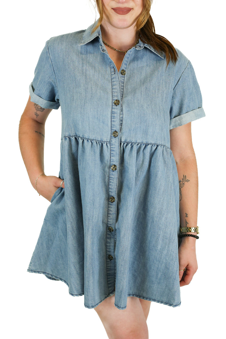 Miou Muse Denim Mini Dress (S)