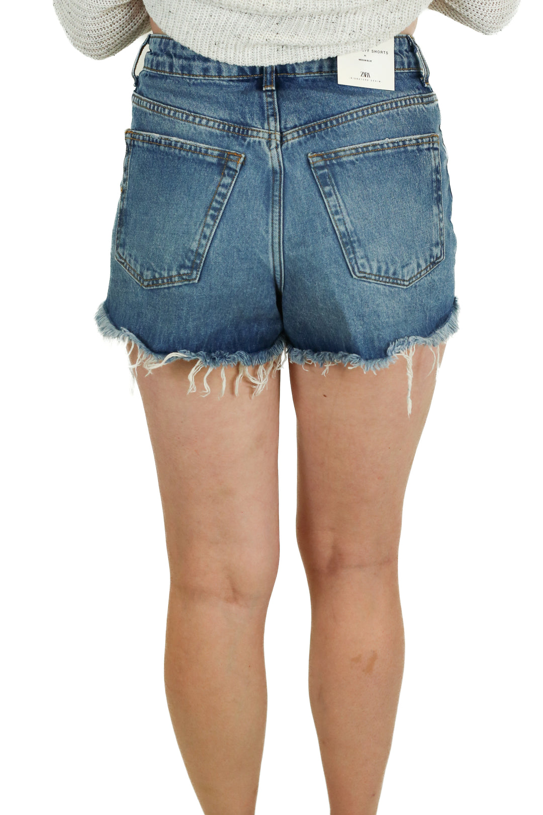 Zara The Cutoff Medium Blue Denim Shorts NWT (4; retail $46)