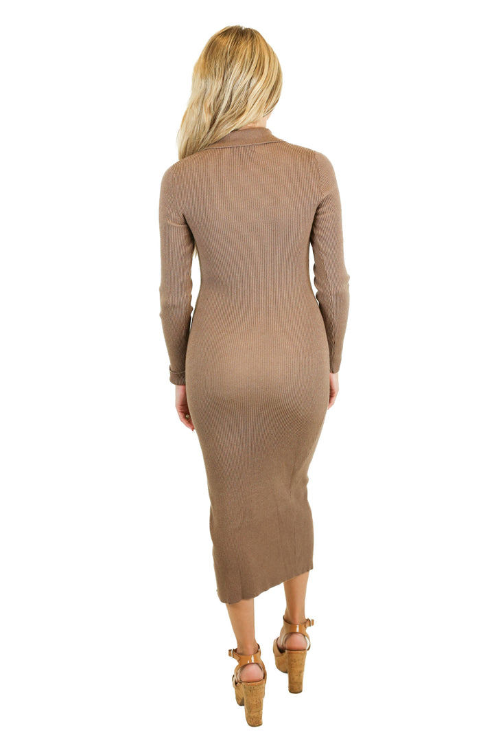 Petal & Pup Brown Button Down Midi Dress (XS/S)