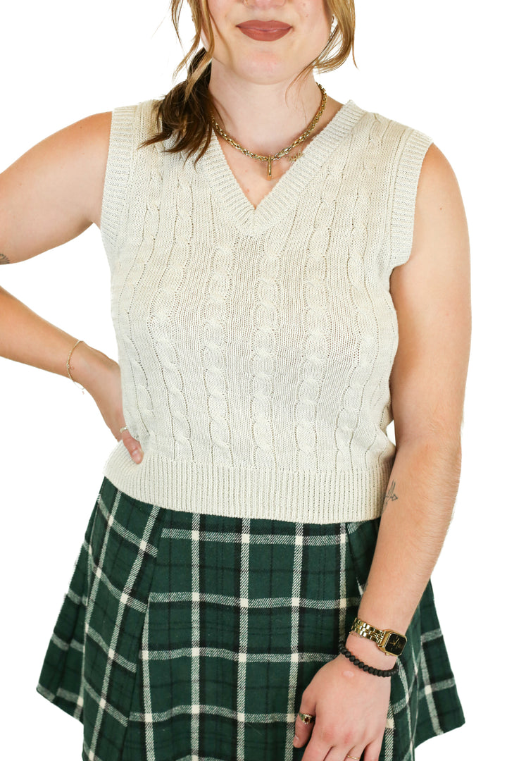 Wild Fable Sand Cable Knit Sweater Vest (XS)
