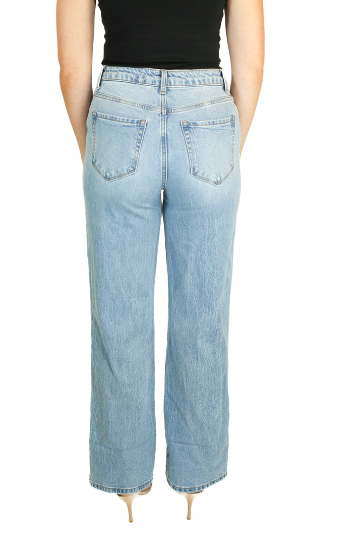 Vici Medium Wash High Rise Wide Leg Jeans (27)