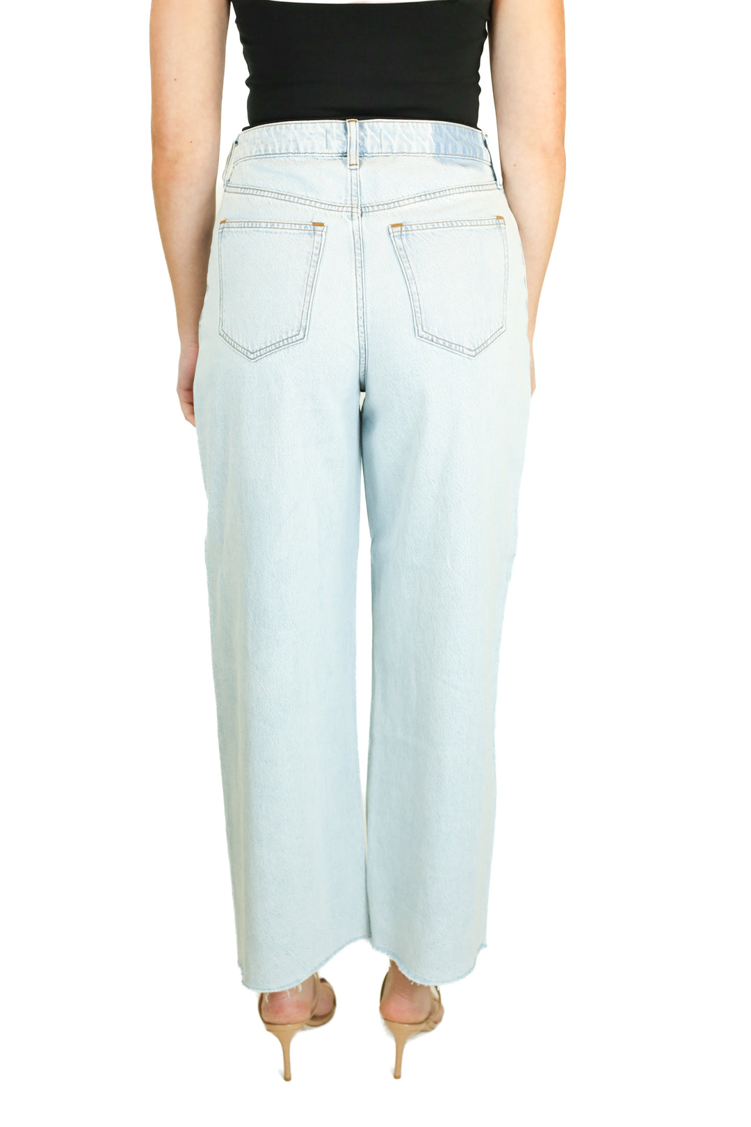 Abercrombie Curve Love High Rise Crop Wide Leg Jeans (27/4L)