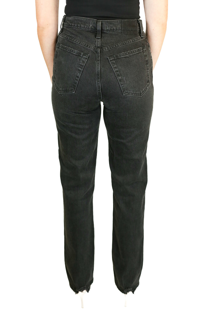 Abercrombie Black 90s Straight High Rise Jeans NWT (28/6L; Retail $99)