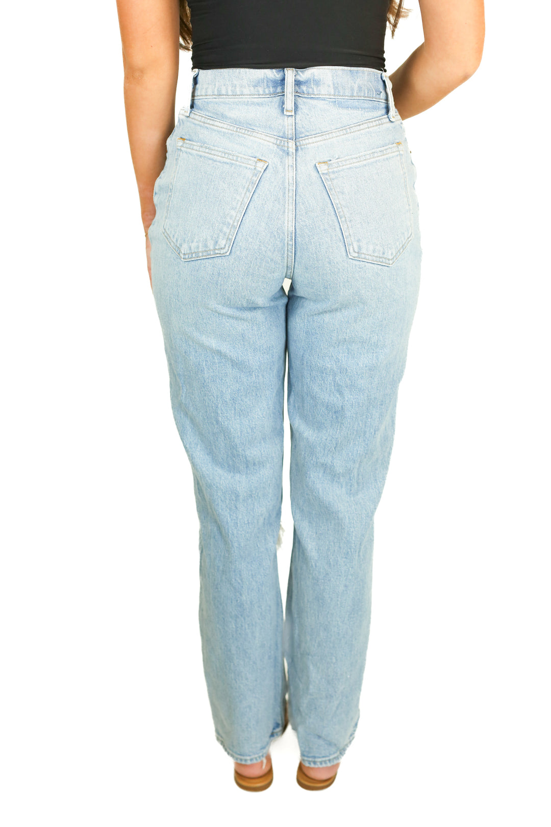 Abercrombie Medium Wash Straight High Rise Jeans (27/4R)