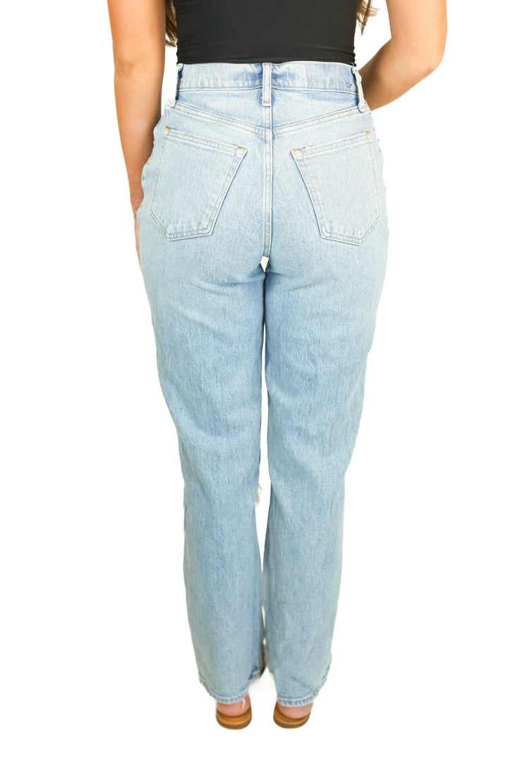 Abercrombie Medium Wash Straight High Rise Jeans (27/4R)