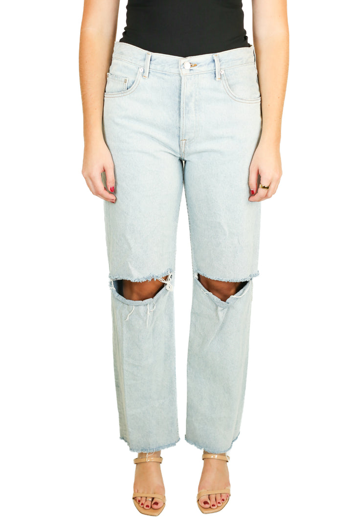 Grlfrnd Light Wash Low Rise Boyfriend Jeans (28)