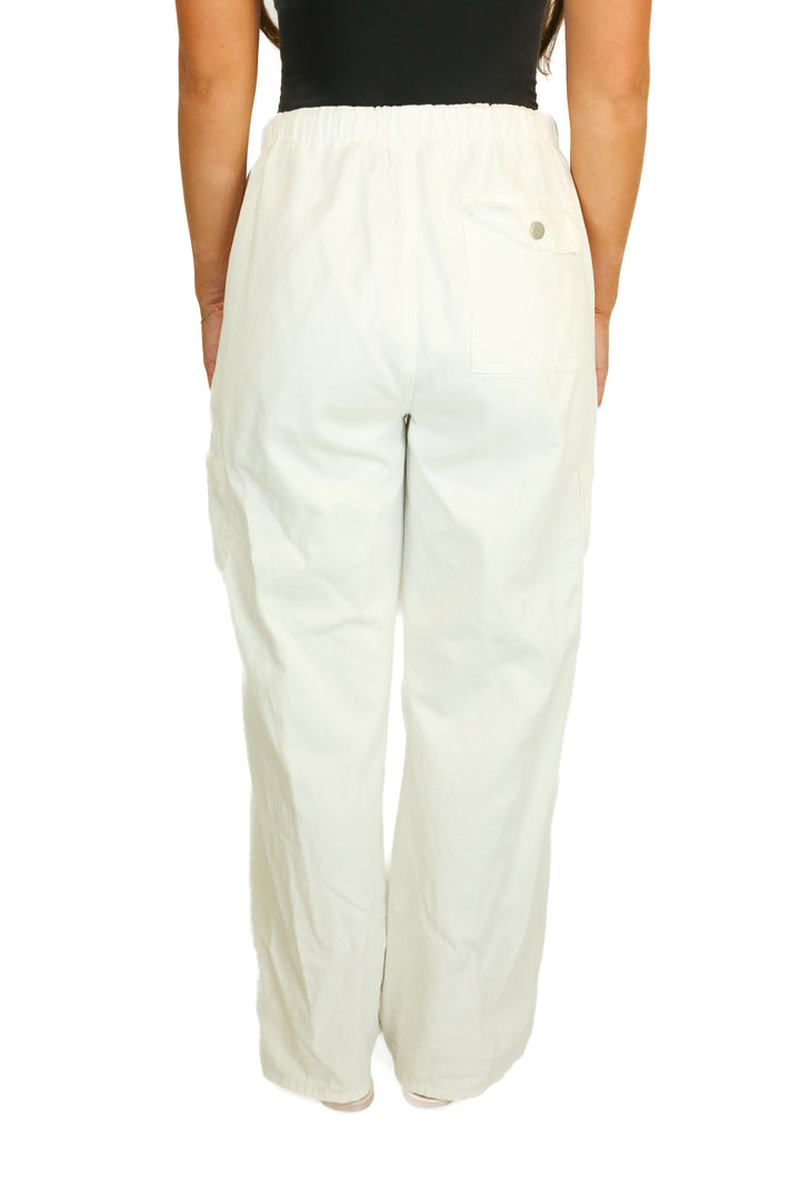 Cider White Wide Leg Cargo Pants NWT (L)