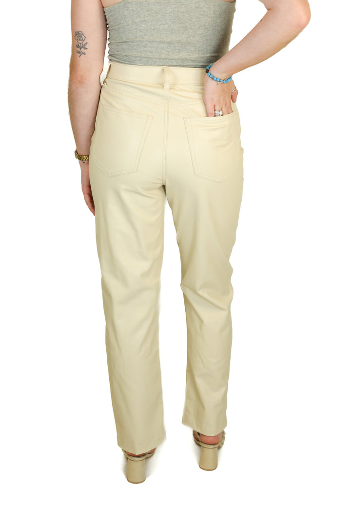 Abercrombie Cream 2-Tone Vegan Leather Pants (29/8)