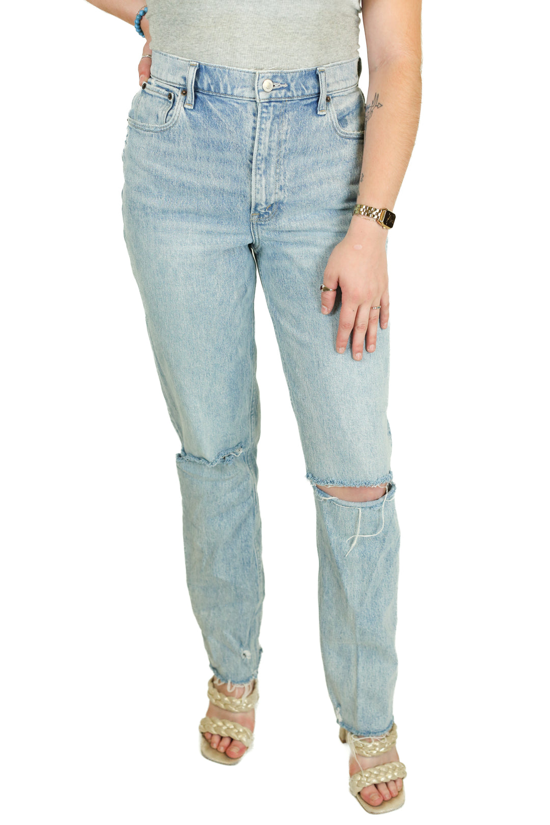 Abercrombie Curve Love Medium Wash Straight Jeans (28/6L)