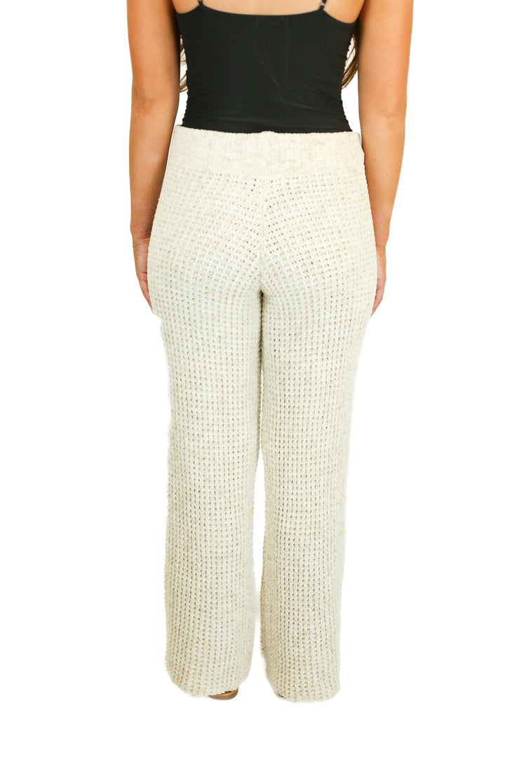 Beach Riot Beige Chenille Flare Pants (M)