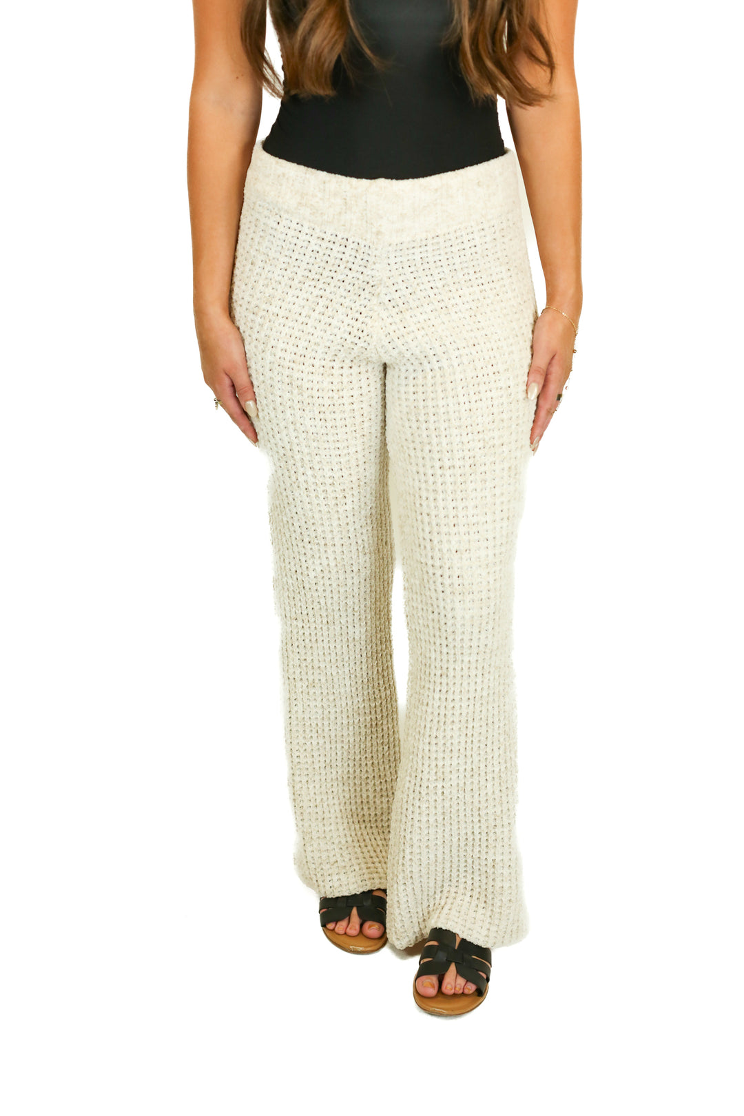 Beach Riot Beige Chenille Flare Pants (M)