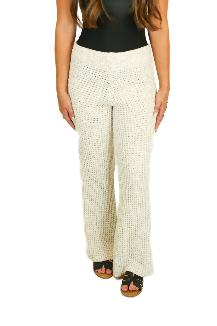 Beach Riot Beige Chenille Flare Pants (M)
