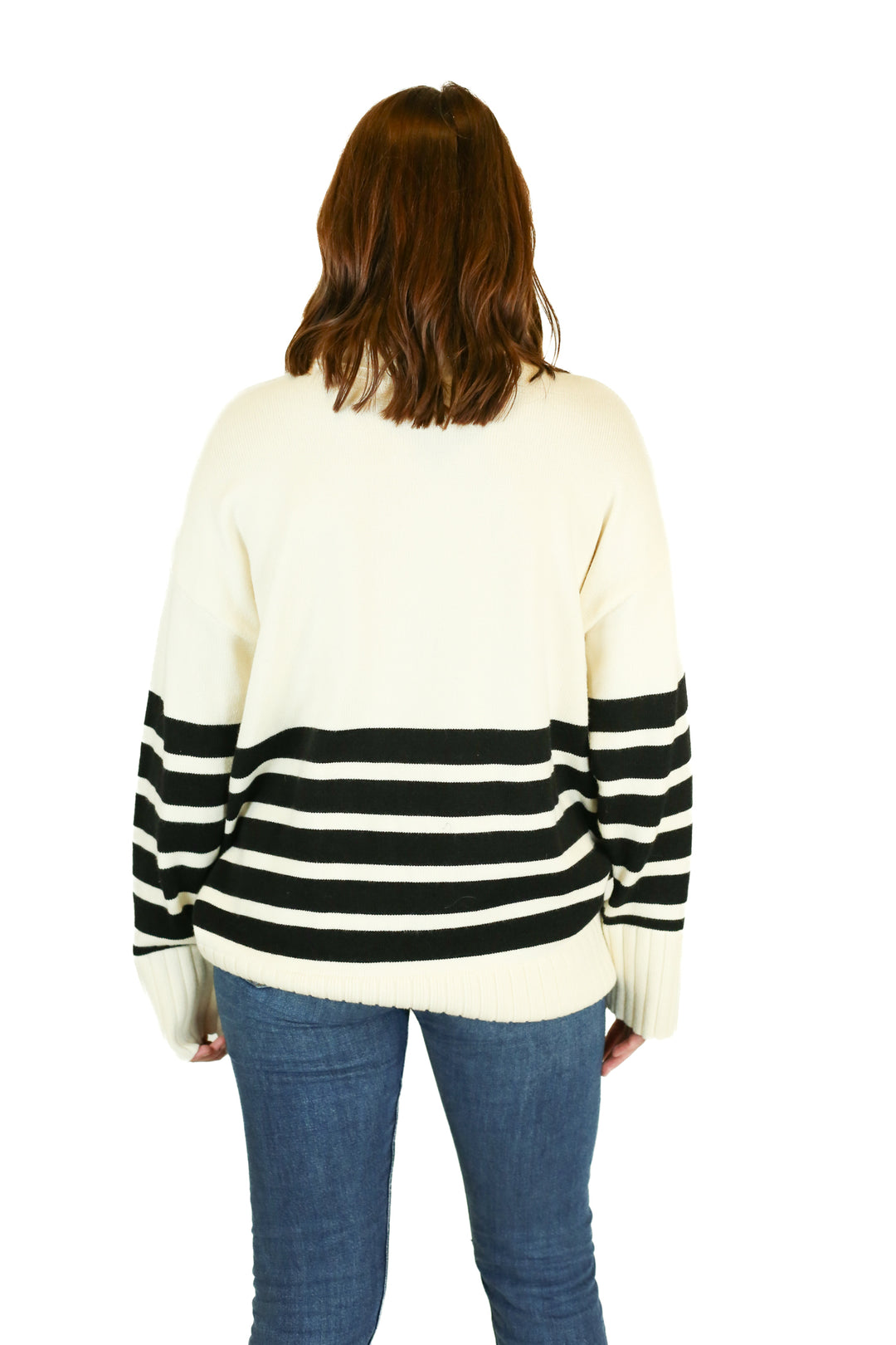 Commense Black and Cream Oversized Sweater (L)