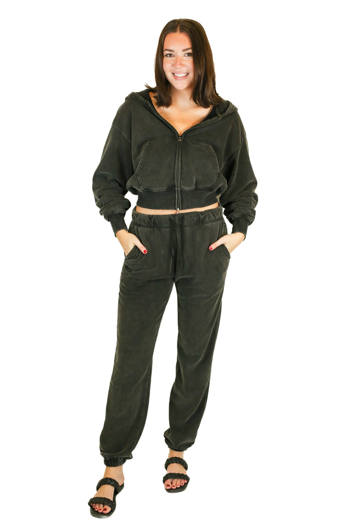 Milkstain Vintage-Wash Black Sweatsuit Set NWT (M)