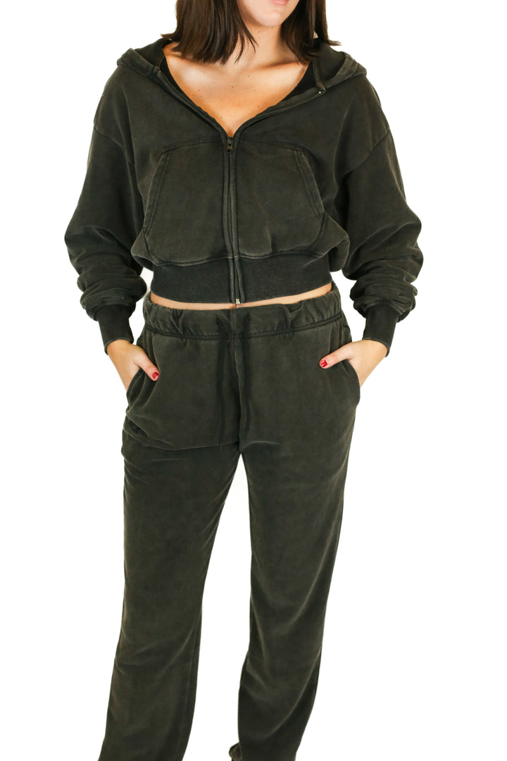 Milkstain Vintage-Wash Black Sweatsuit Set NWT (M)