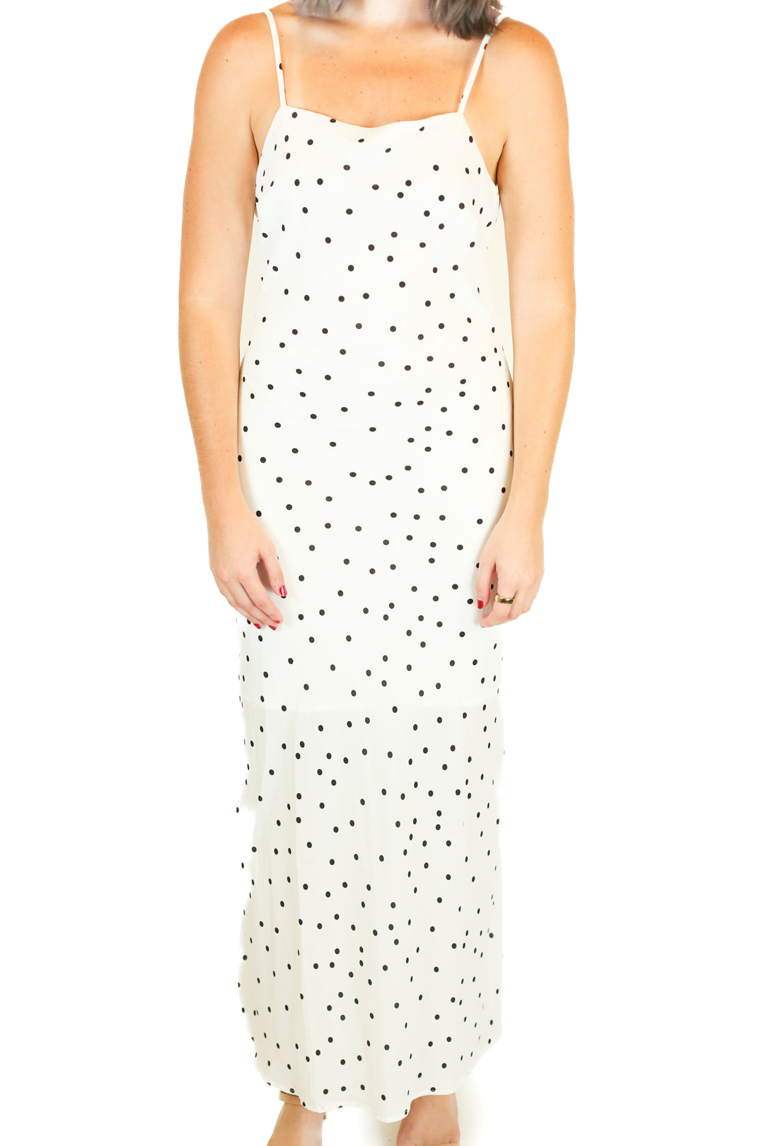 The Workshop Black and White Polk-a-dot Maxi Dress (M)