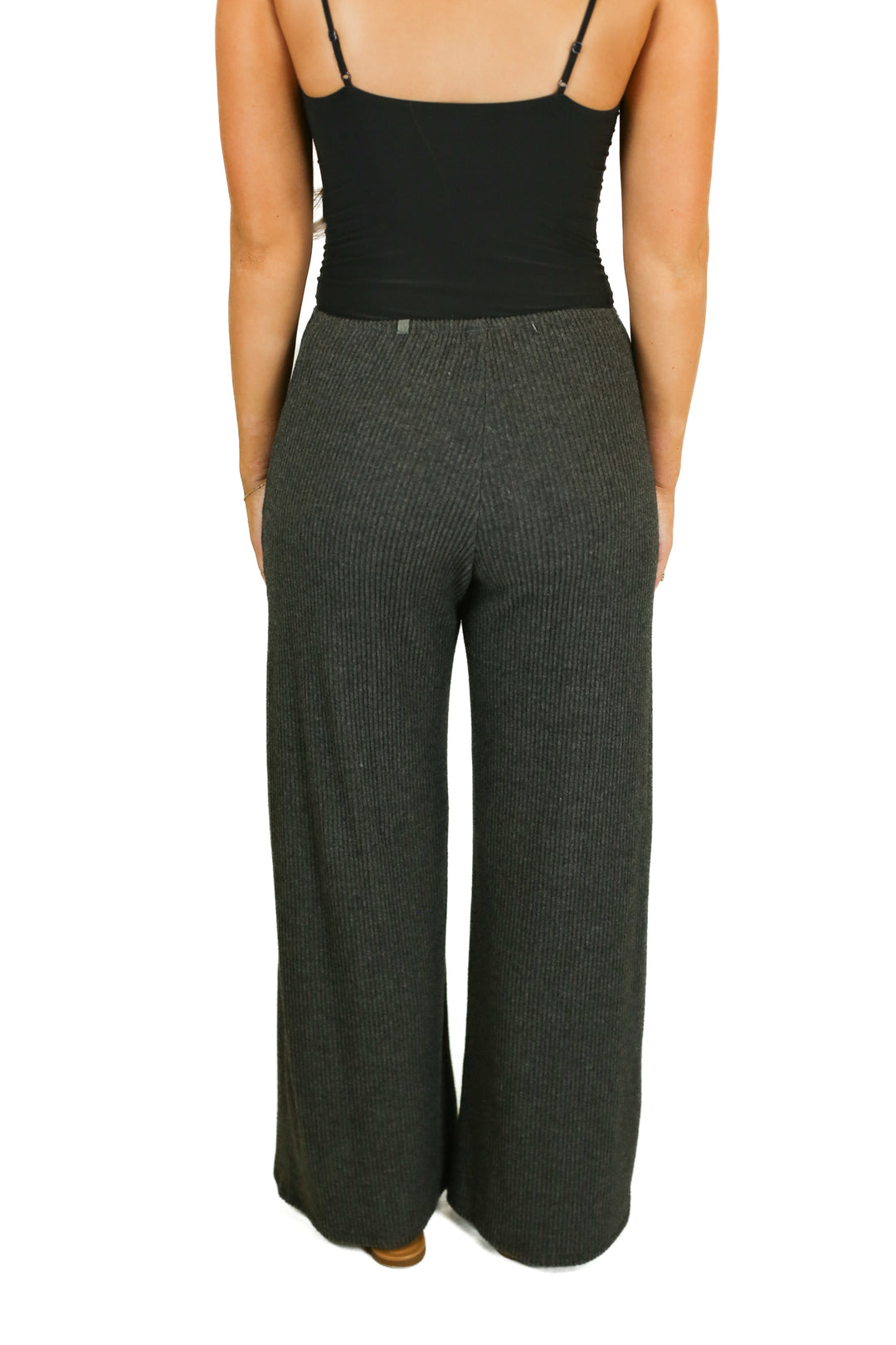 foxy gray dark grey ribbed lounge pants (S) NWT