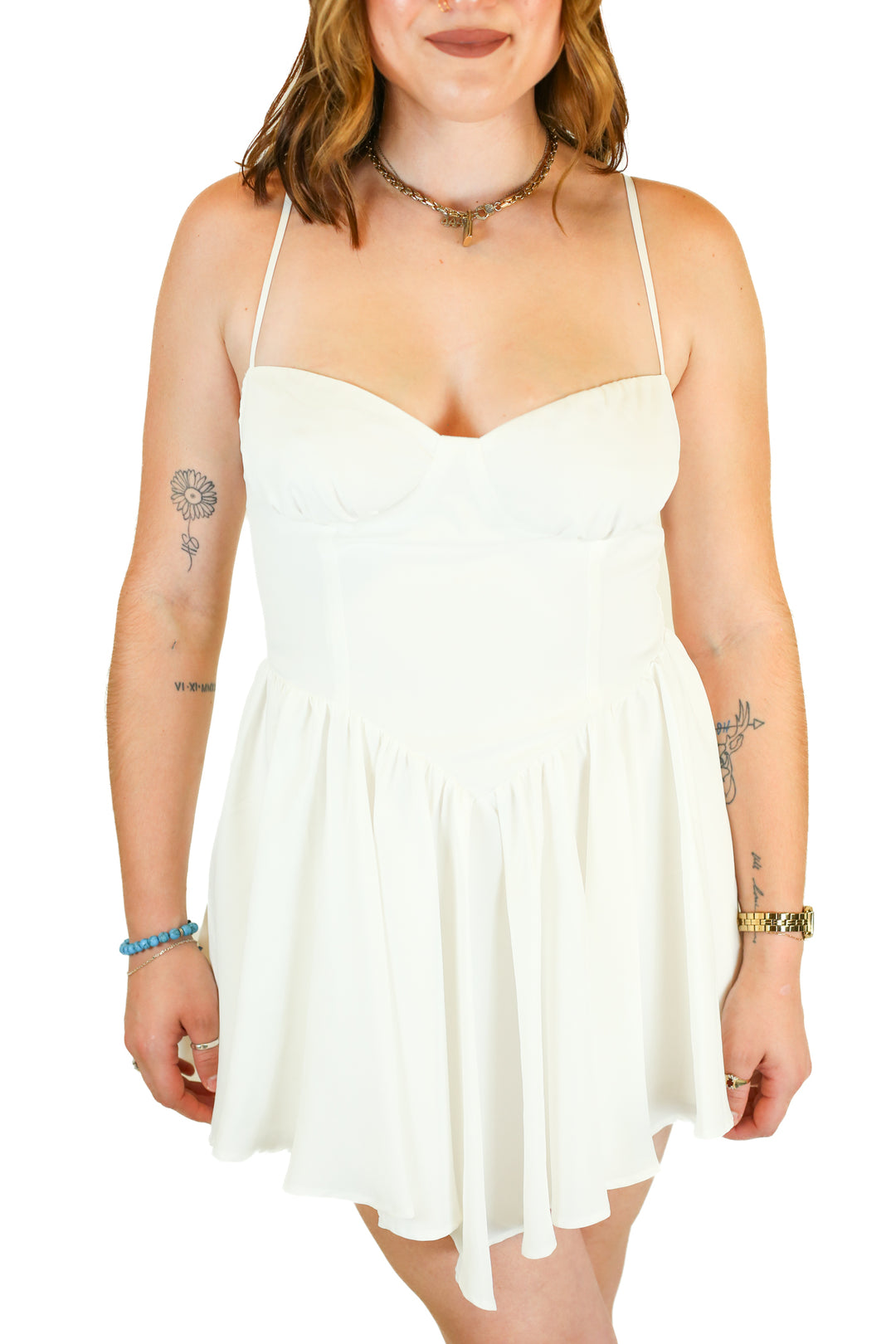 More To Come White Mini Dress NWT (M; Retail $84))