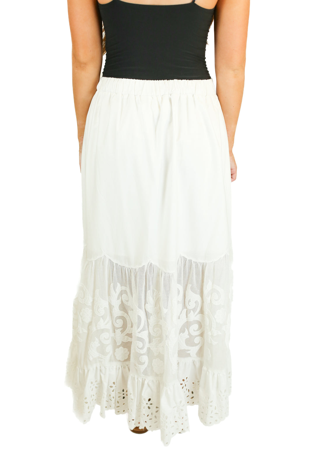 Abercrombie White Embroidered High Rise Maxi Skirt NWT (M; Retail $110)