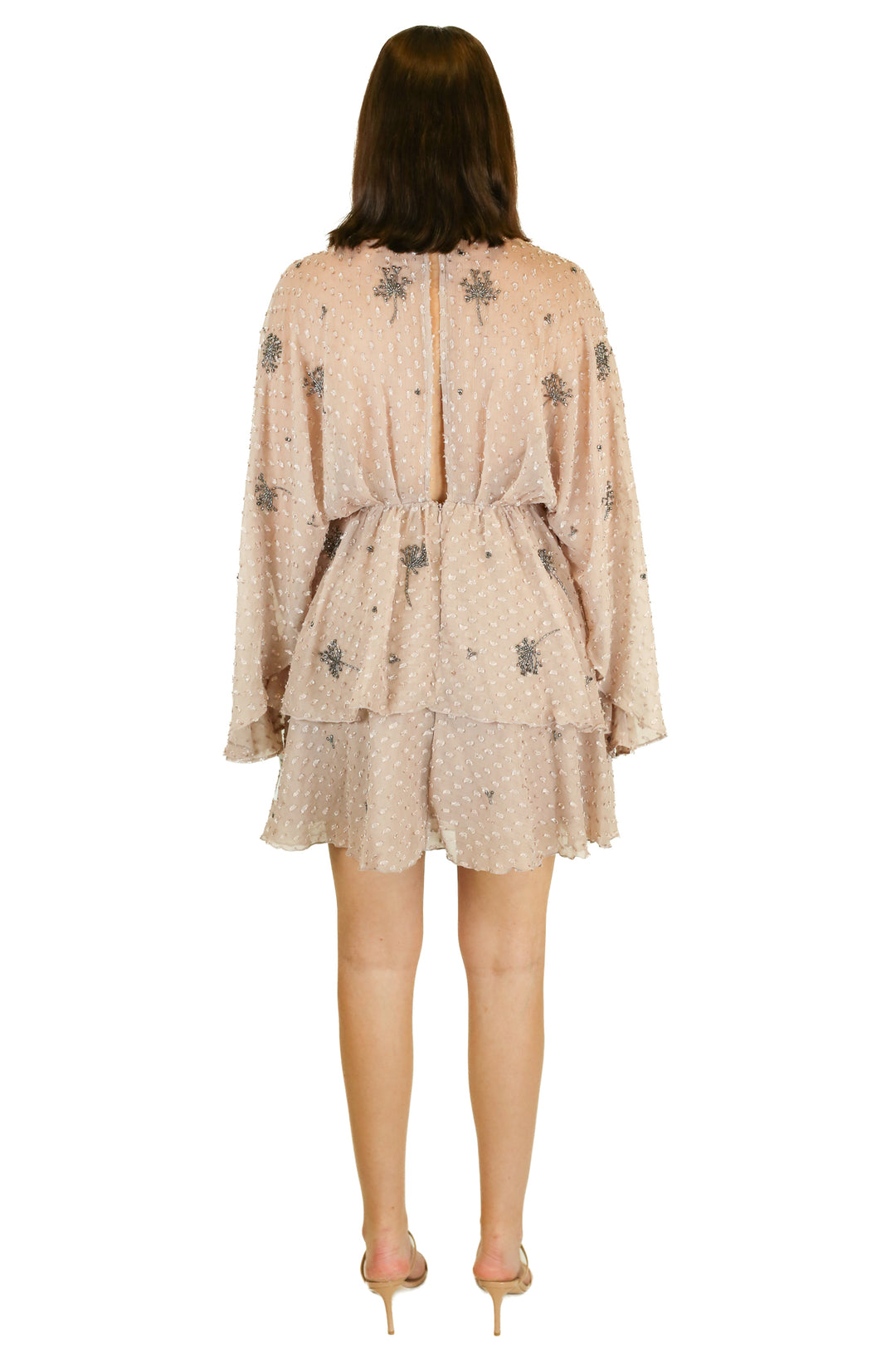 Asos Mauve Beaded Tiered Mini Dress NWT (6)