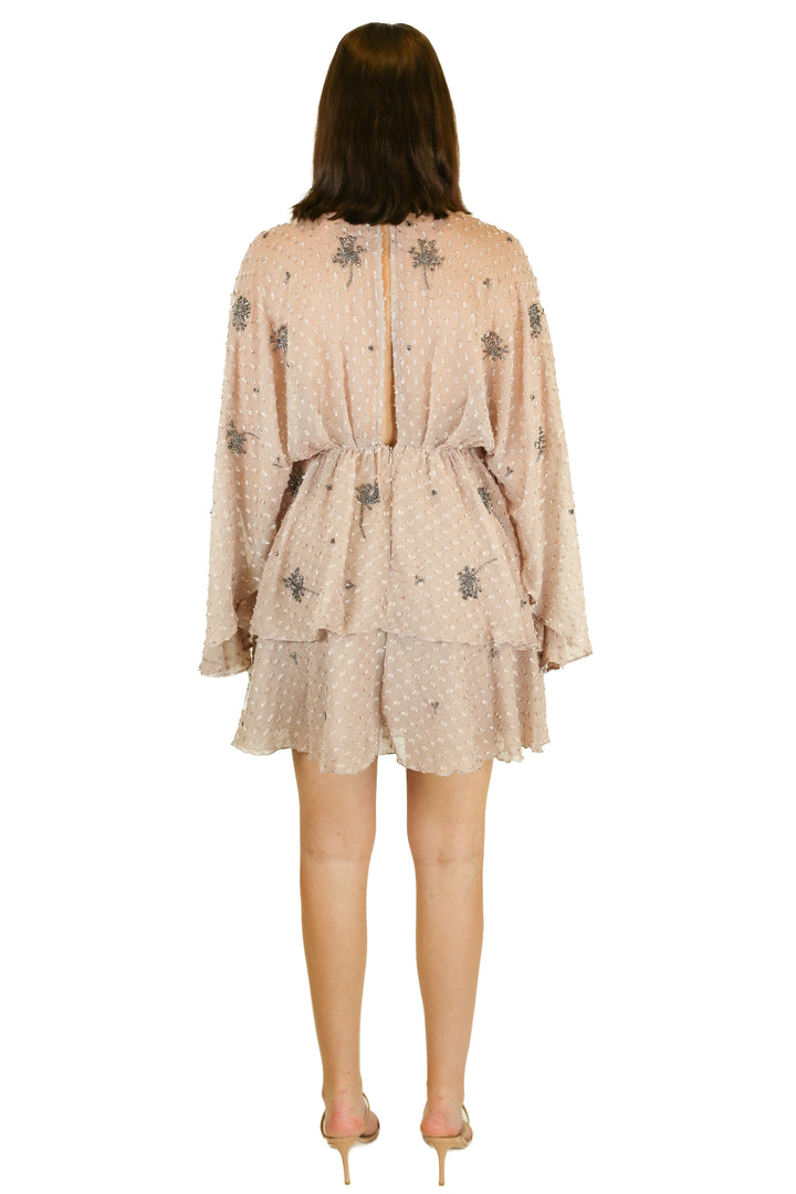 Asos Mauve Beaded Tiered Mini Dress NWT (6)