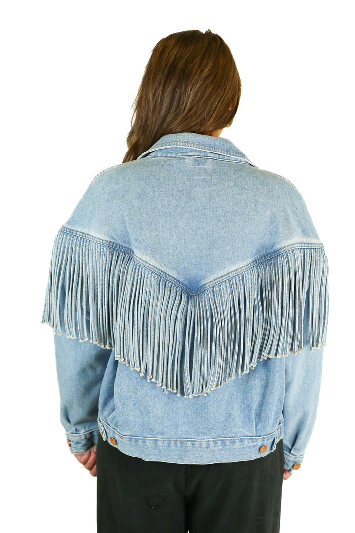 Wrangler Western Fringe Denim Jacket NWT (L)