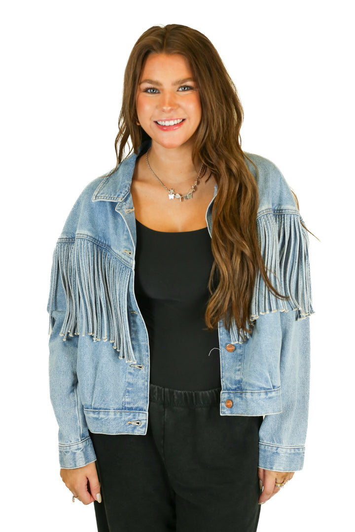 Wrangler Western Fringe Denim Jacket NWT (L)