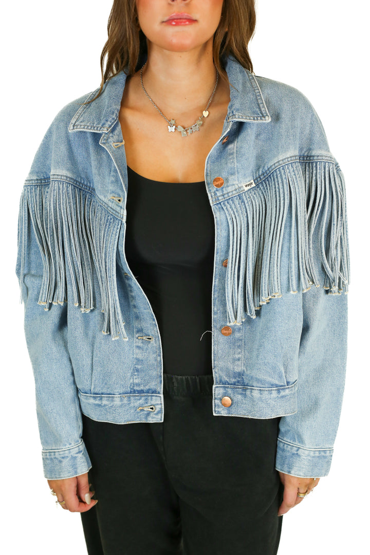 Wrangler Western Fringe Denim Jacket NWT (L)