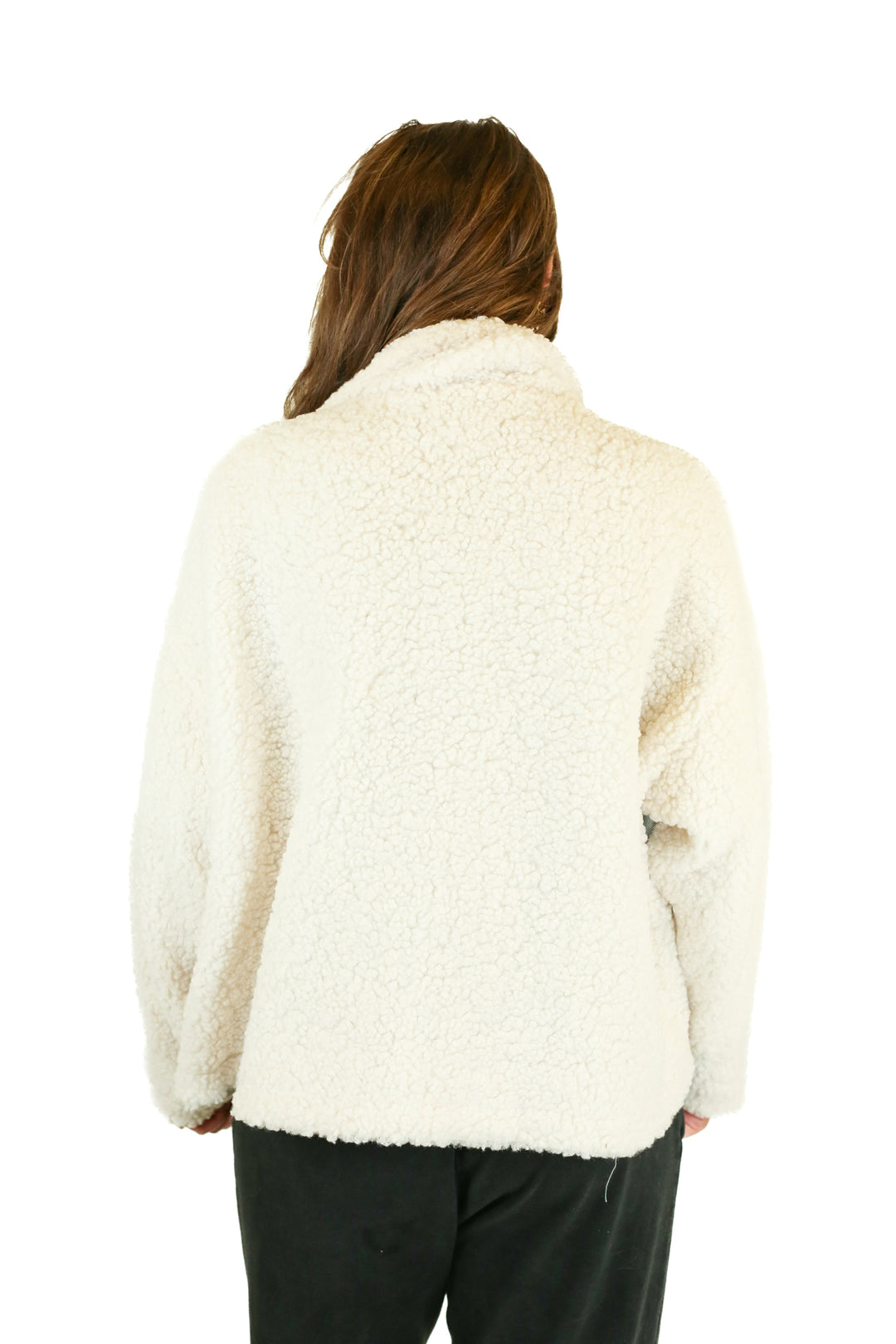 Mable Light-Wash Denim and Sherpa Jacket (M)