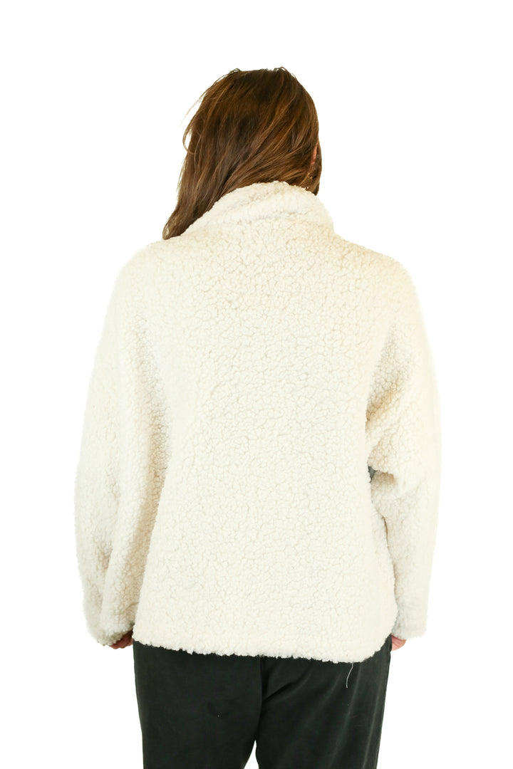 Mable Light-Wash Denim and Sherpa Jacket (M)