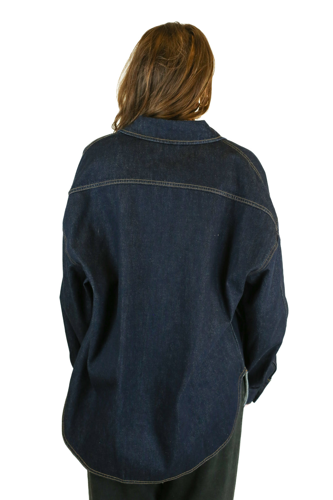 Grlfrnd Darkwash Denim Shacket (M/L)