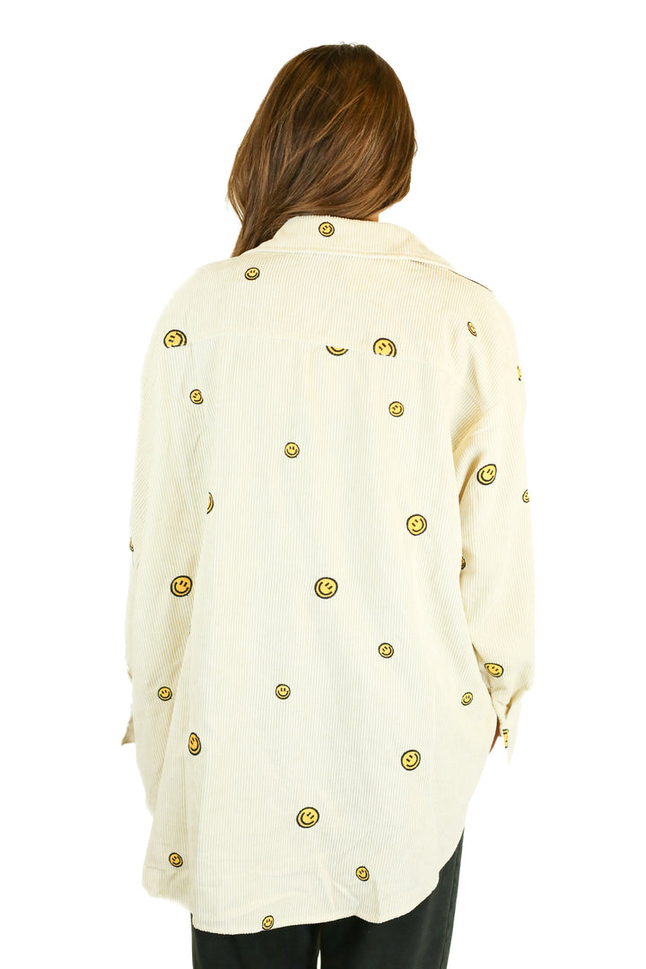 The Post Beige Corduroy Smile Shacket (L)