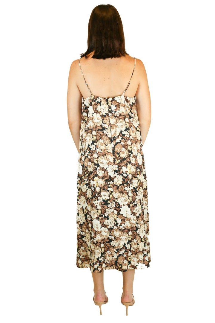 Abercrombie Brown Floral Midi Dress NWT (M; retail $100)