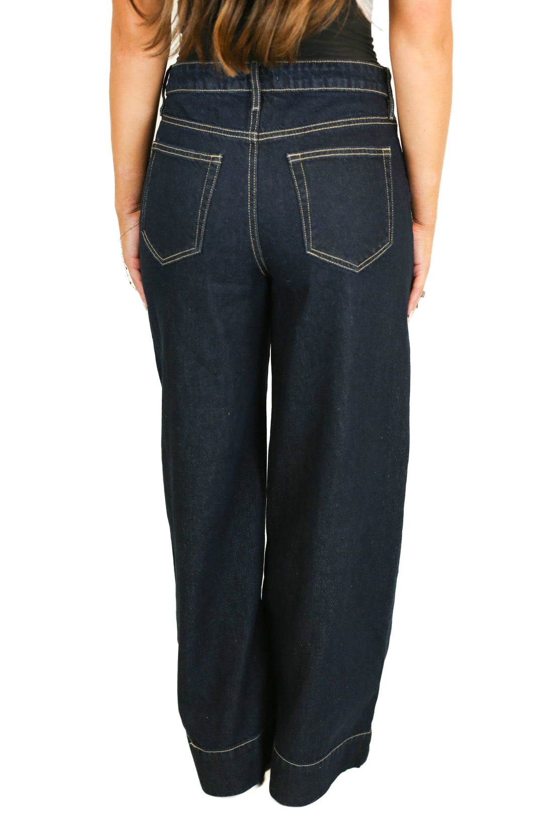 vici dark wash wide leg denim jeans (27) NWT