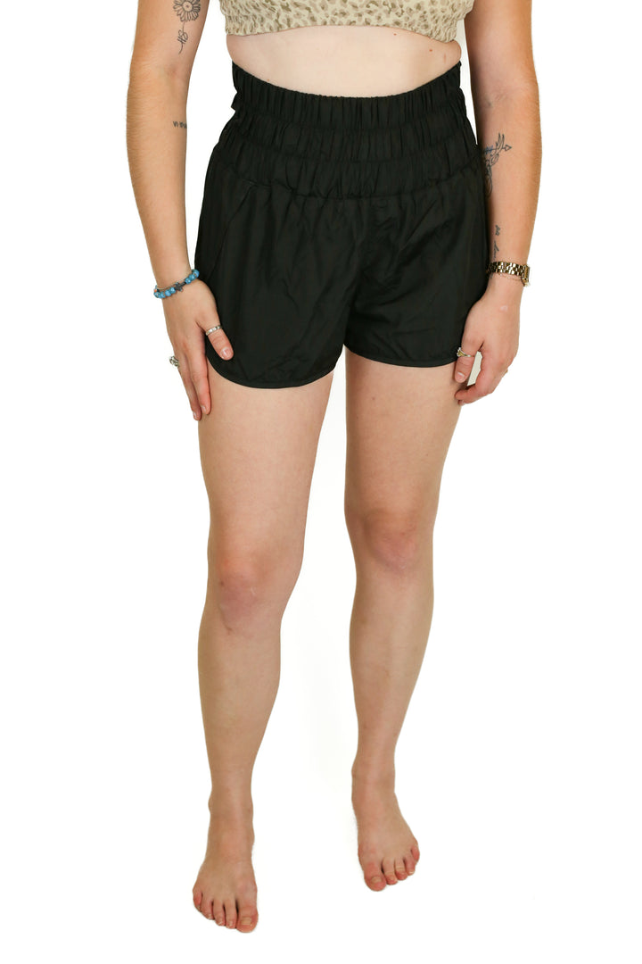 free people movement black running shorts (M)
