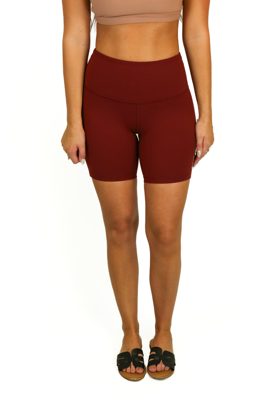 Lorna Jane maroon biker shorts NWT (s)