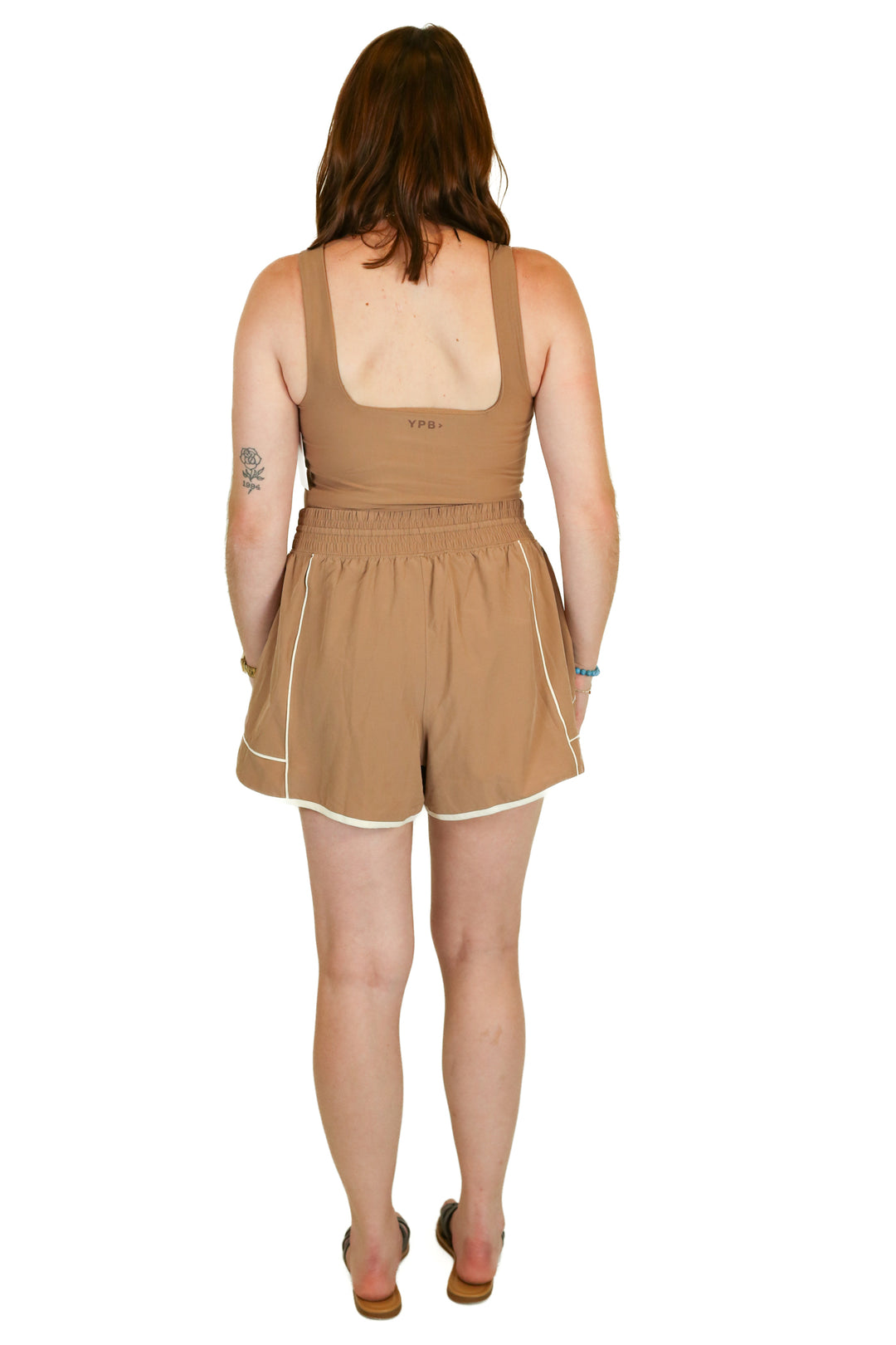 YPB Brown Workout Tank & Short Set (M/L)