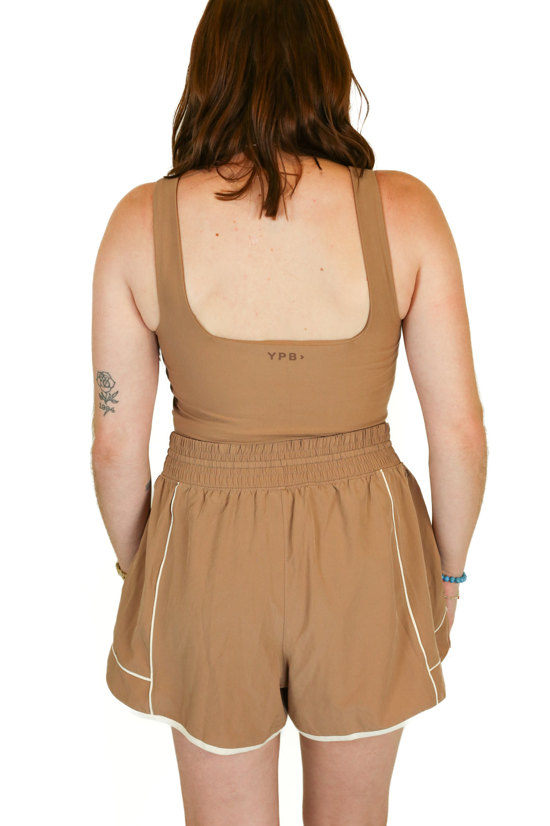YPB Brown Workout Tank & Short Set (M/L)