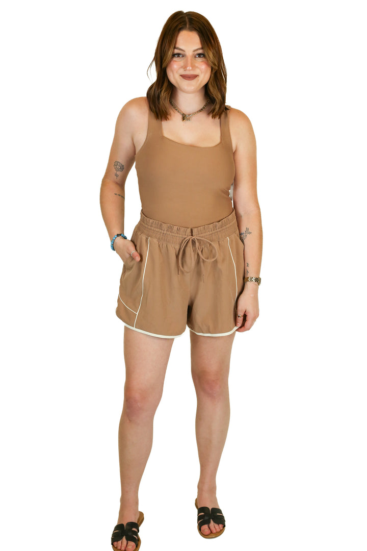 YPB Brown Workout Tank & Short Set (M/L)