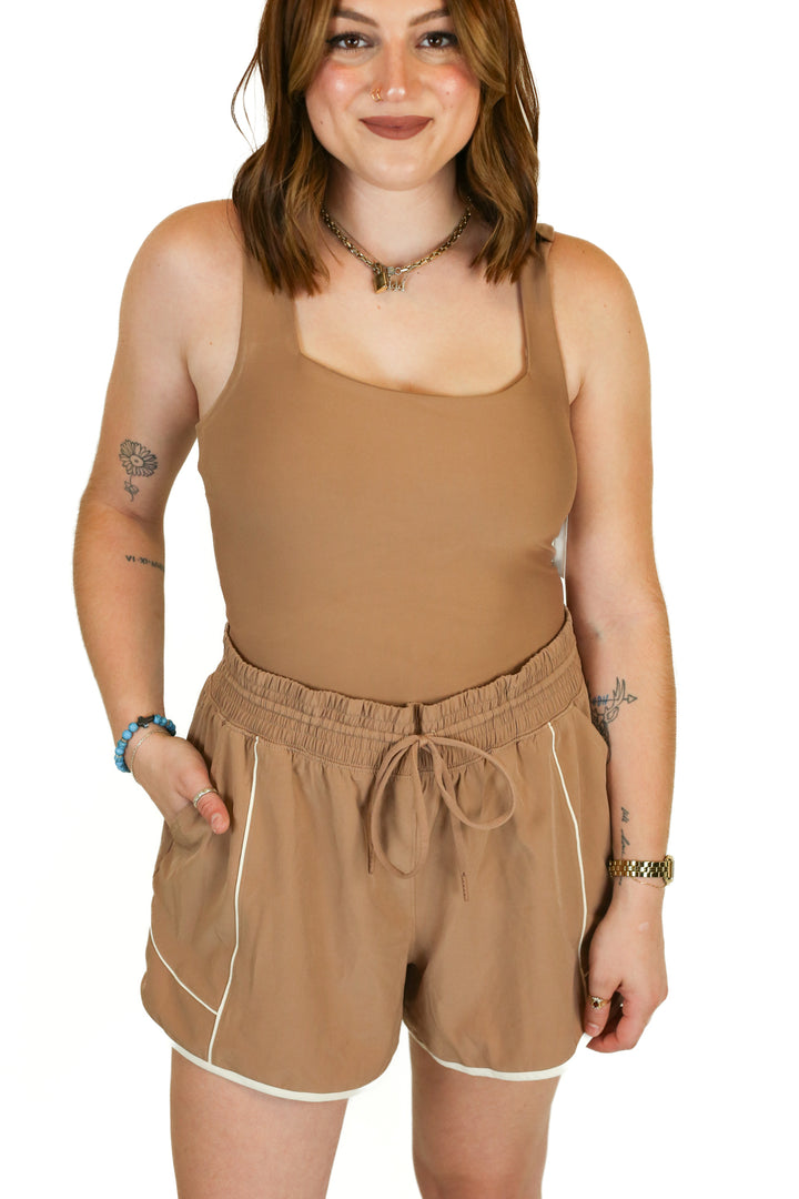 YPB Brown Workout Tank & Short Set (M/L)