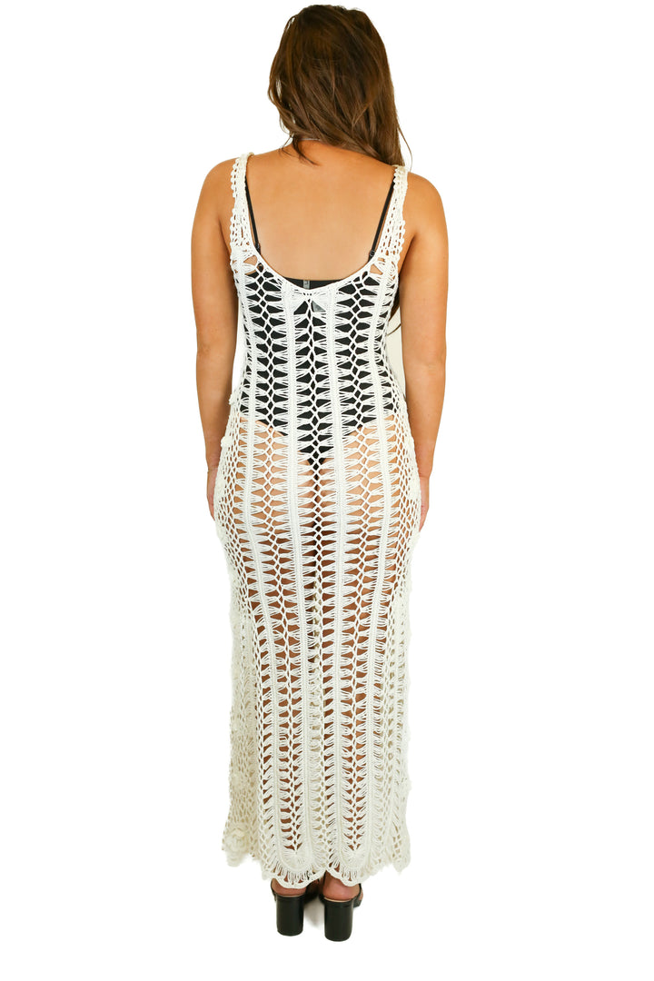 Lulus White Crochet Swim Cover Up (S)