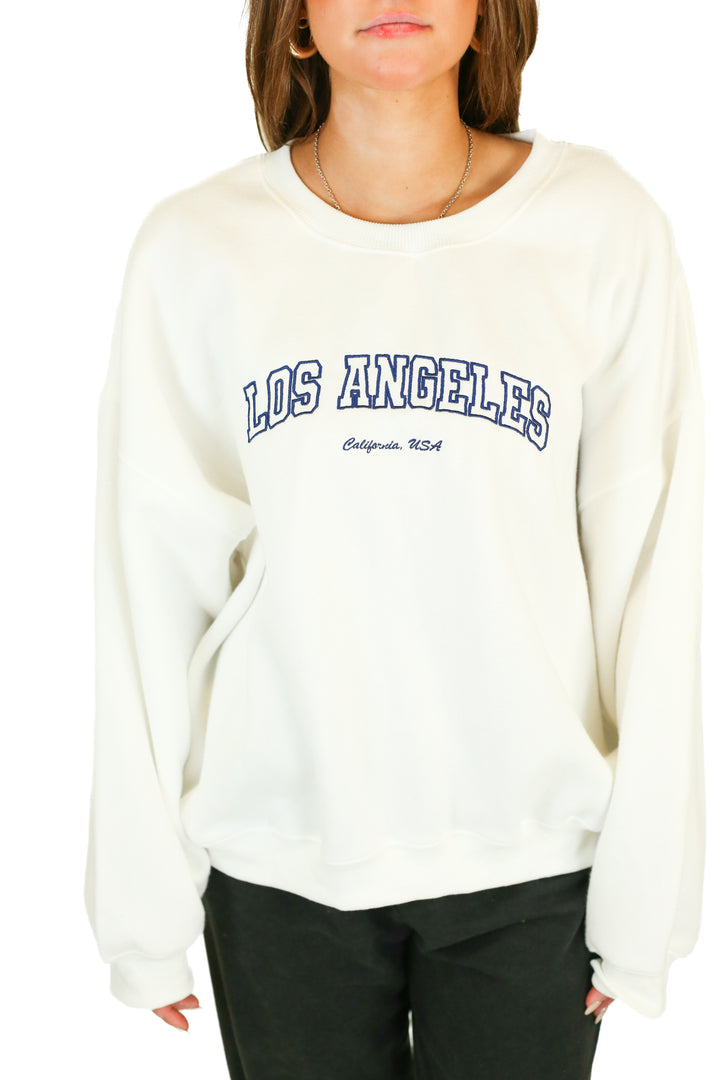 petal + pup white los angeles crewneck (XL) NWT