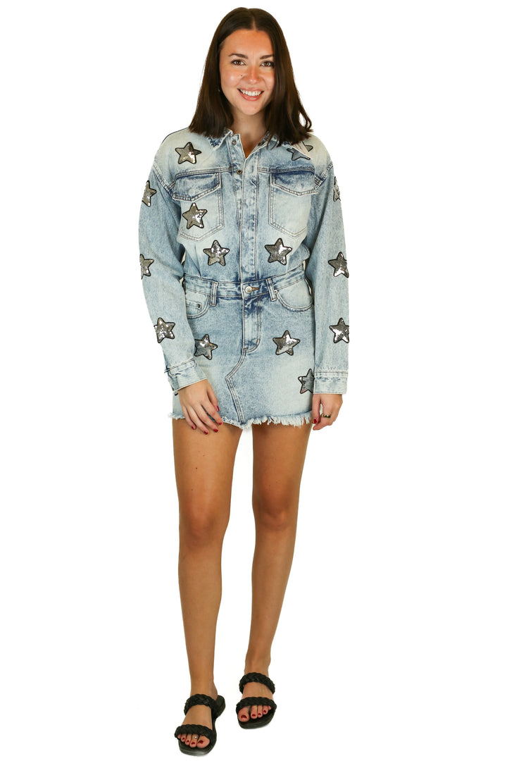 Buddy love star denim dress NWT (s)