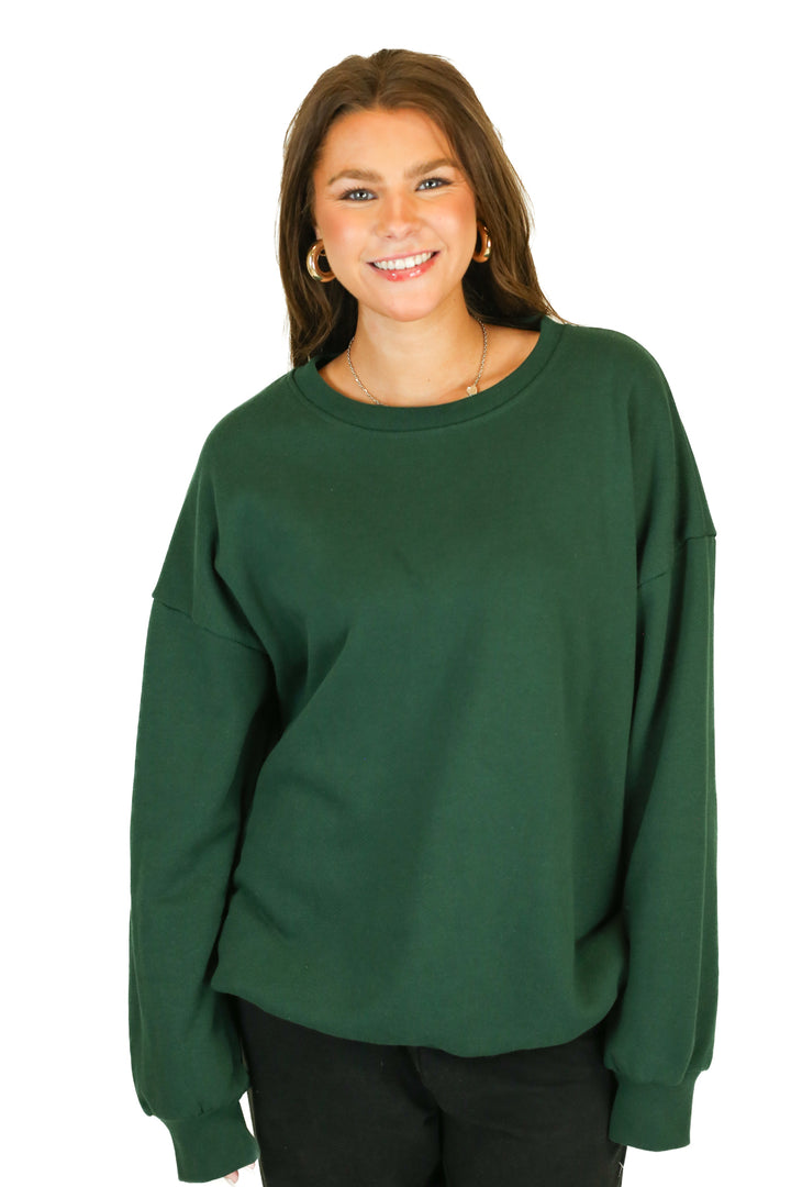 foxy kind dark green sweatshirt (s)*