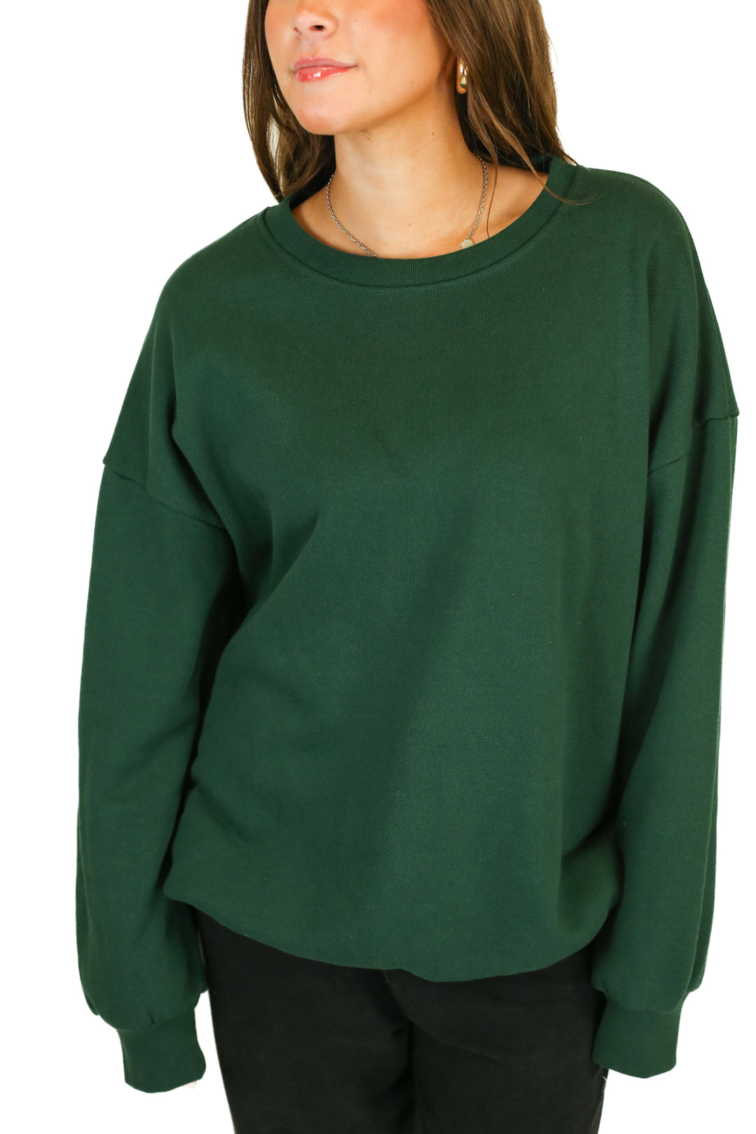 foxy kind dark green sweatshirt (s)*